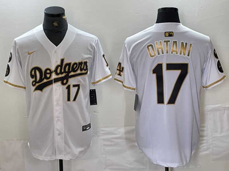 Men's Los Angeles Dodgers #17 Shohei Ohtani Number White Gold Fashion Stitched Cool Base Limited Jersey,We sell and wholesale Men's Los Angeles Dodgers #17 Shohei Ohtani Number White Gold Fashion Stitched Cool Base Limited Jersey on line form chian!
